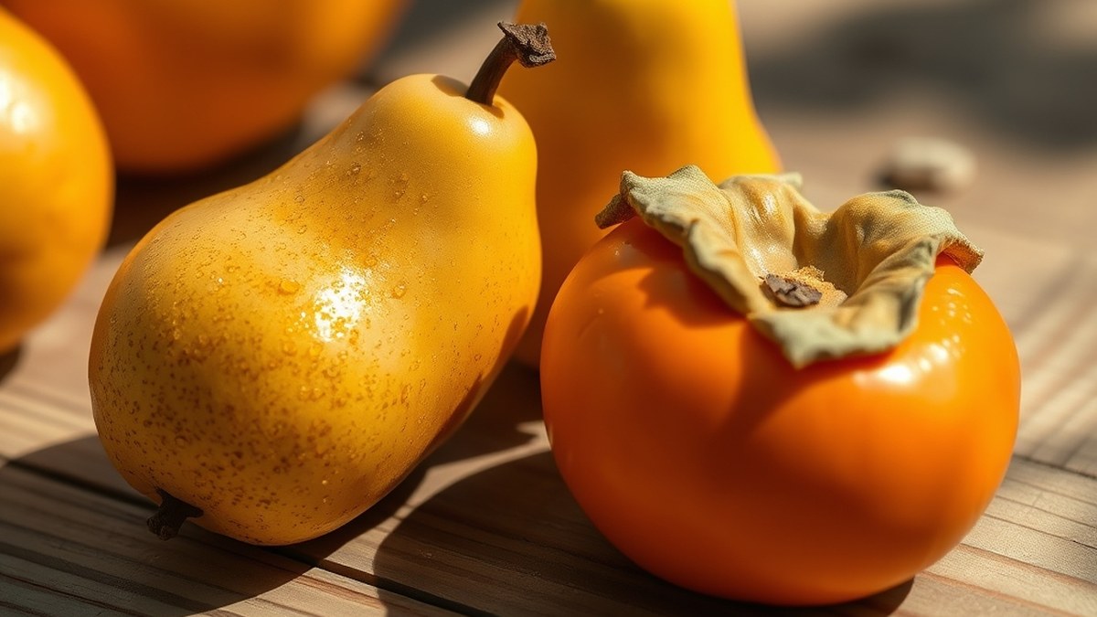The Magic of Pear and Persimmon in Early Autumn